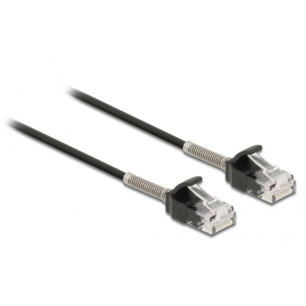 DeLOCK Cable RJ45 plug to RJ45 plug with bend protection Cat.6A 50 cm black