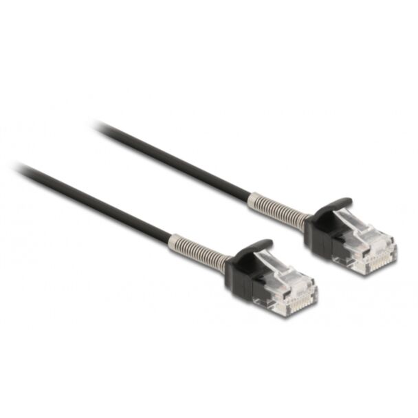 DeLOCK Cable RJ45 plug to RJ45 plug with bend protection Cat.6A 25 cm black