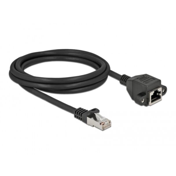 DeLOCK Network Extension Cable S/FTP RJ45 plug to RJ45 jack Cat.6A 2 m black