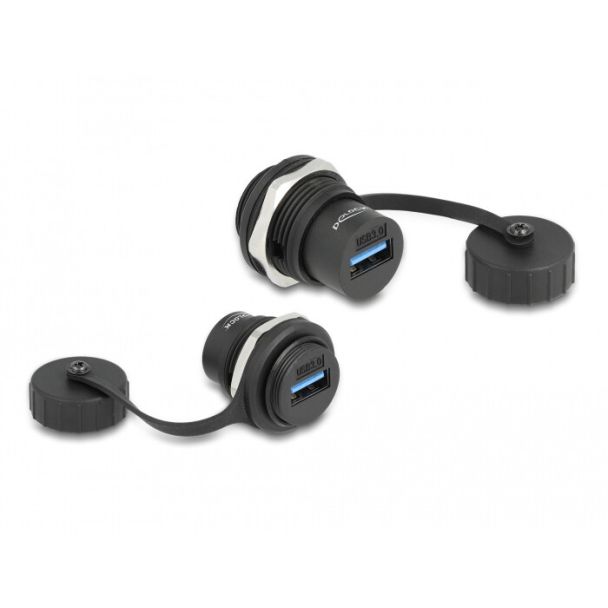 DeLOCK USB 3.2 Gen 1 Type-A built-in connector with protective cap IP67 dust and waterproof