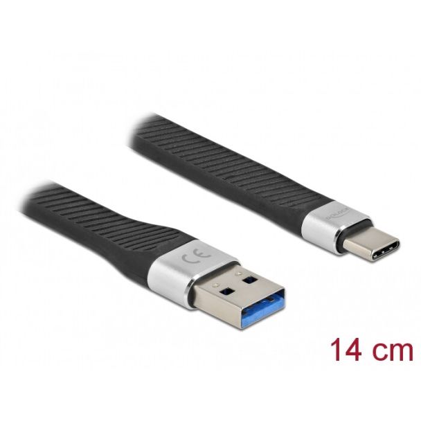 DeLOCK Cavo FPC a nastro piatto USB 3.2 Gen 1 USB Tipo-A per USB Type-C da 14 cm PD 3 A
