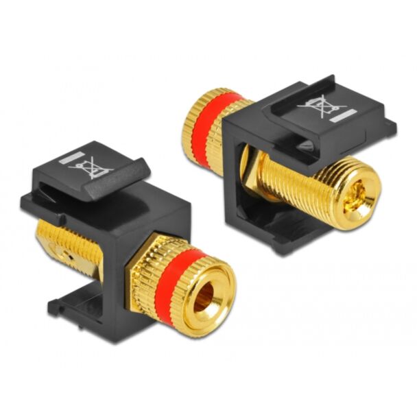 DeLOCK Keystone module binding post > thread nut red / black