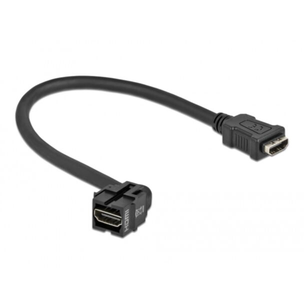 DeLOCK Keystone Module HDMI female 250° > HDMI female with cable black
