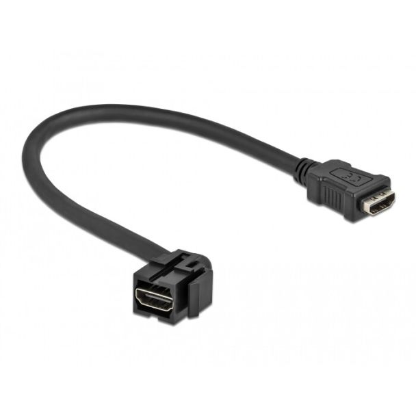 DeLOCK Keystone Module HDMI female 110° > HDMI female with cable black