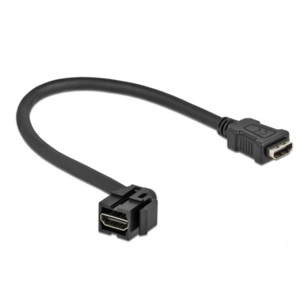 DeLOCK Keystone Module HDMI female 110° > HDMI female with cable black