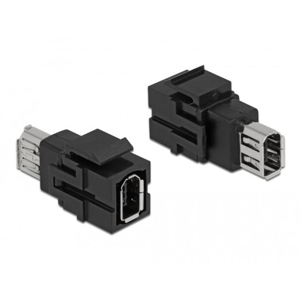 DeLOCK Modulo Keystone FireWire femmina > FireWire femmina nero