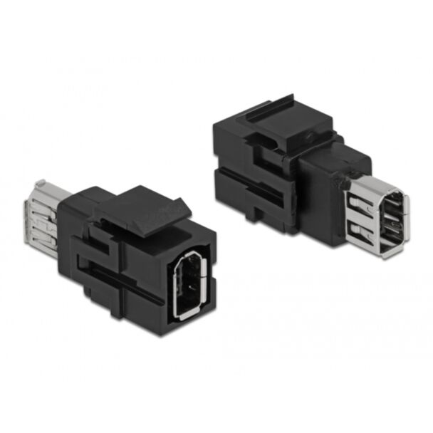 DeLOCK Keystone Module FireWire 6 pin female to FireWire 6 pin female black