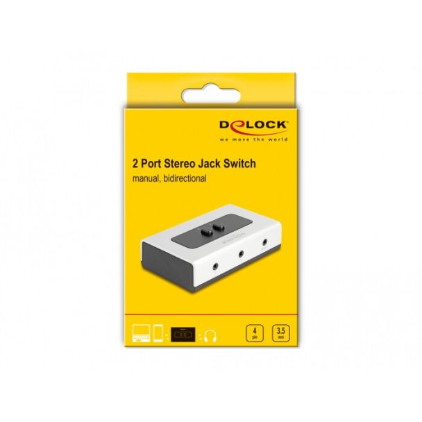 DeLOCK Interruttore 2 a 1 Jack stereo 3,5 mm 4 pin manuale bidirezionale
