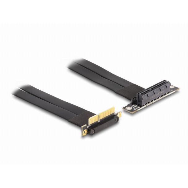 DeLOCK Riser Card PCI Express x4 male 90° angled to x4 slot 90° angled with cable 30 cm
