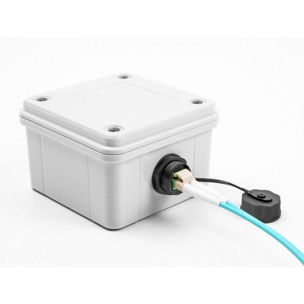 DeLOCK Connettore per cavo in fibra ottica LC Duplex femmina a LC Duplex femmina con cappuccio protettivo impermeabile