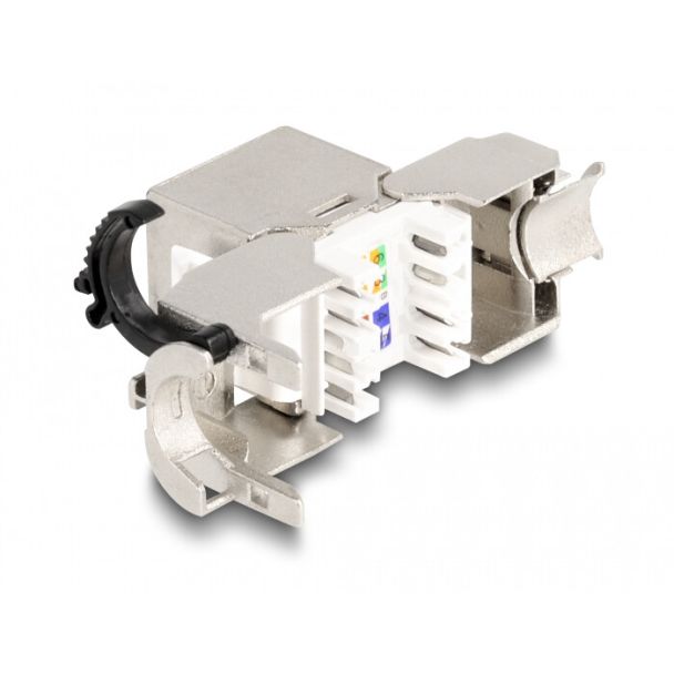 DeLOCK Modulo Keystone RJ45 femmina a LSA Cat.6A STP con clip di bloccaggio e senza fascetta