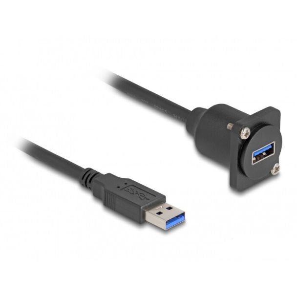 DeLOCK Tipo-D Cavo USB 5 Gbps Tipo-A maschio per Tipo-A femmina nero da 20 cm