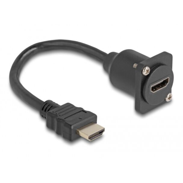 DeLOCK D-Type HDMI cable male to female black 20 cm