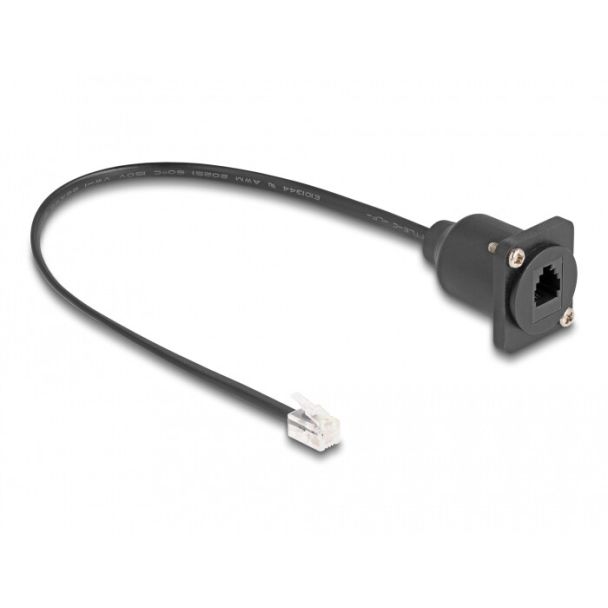 DeLOCK Cavo RJ10 di Tipo-D da maschio a femmina nero da 30 cm