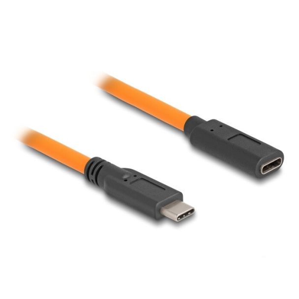 DeLOCK Cavo USB 5 Gbps da USB Type-C maschio per USB Type-C femmina per riprese in tethering da 1 m arancione