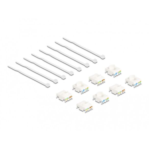 DeLOCK Modulo Keystone RJ45 femmina a LSA Cat.6A non richiede attrezzi colori assortiti set da 8 pezzi