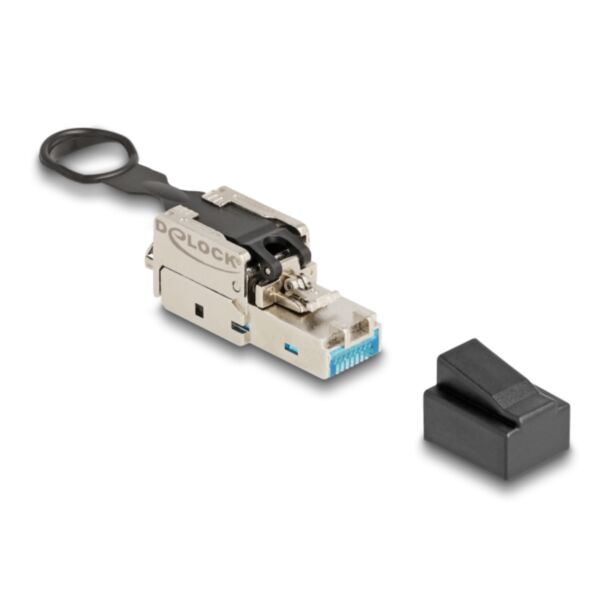 DeLOCK RJ45 maschio montaggio sul campo Cat.6A con chiusura a spinta e a trazione senza attrezzi
