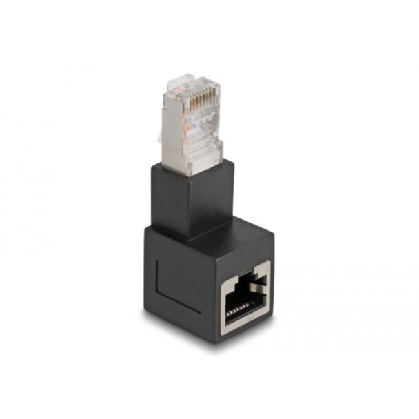 DeLOCK RJ45 plug to RJ45 jack Adapter Cat.6A 90° downwards angled