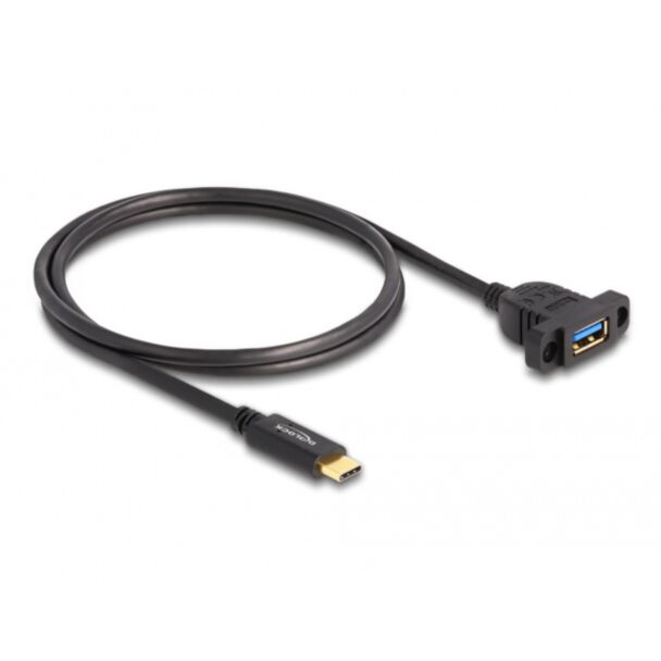 DeLOCK SuperSpeed USB 10 Gbps (USB 3.2 Gen 2) Cavo USB Type-C maschio per USB Tipo-A femmina da 1 m a pannello nero