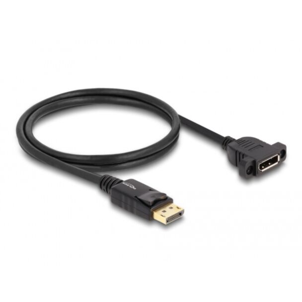 DeLOCK DisplayPort 1.4 Cable 8K 30 Hz male to female 1 m panel-mount black