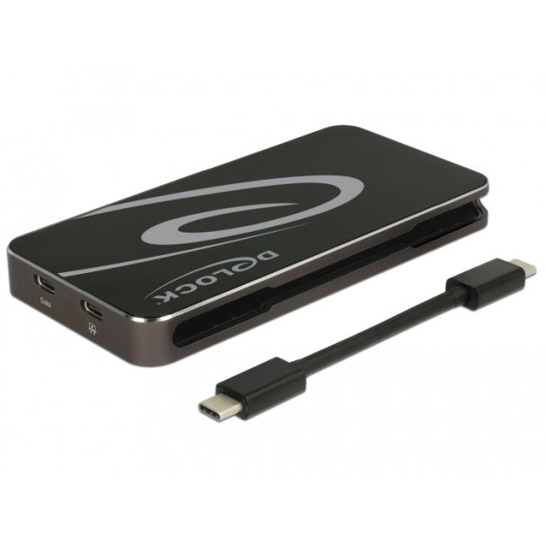 DeLOCK USB Type-C 3.2 Dockingstation 4K HDMI DP / 1080p VGA, USB Hub und PD 3.0