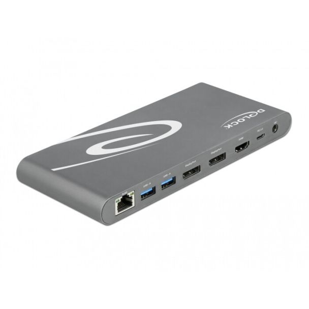 DeLOCK USB Type-C DP 1.4 Docking Station Display triplo 4K - HDMI / DisplayPort / USB / LAN / SD / PD 3.0