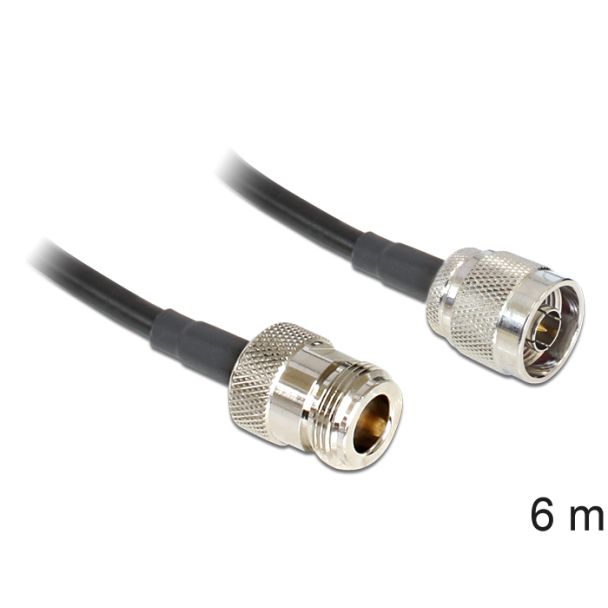 DeLOCK 88683 coaxial cable LMR195 6 m Black