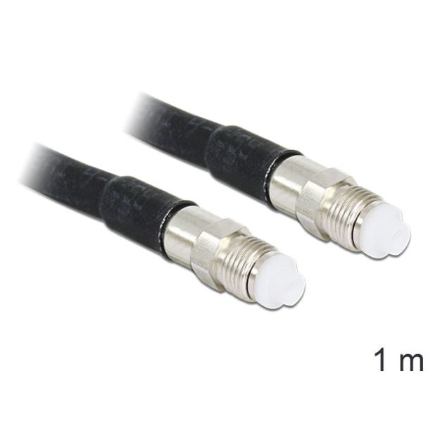 DeLOCK 1m, FME - FME coaxial cable Black