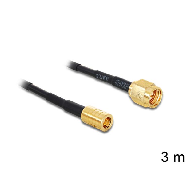 DeLOCK 88647 cavo coassiale RG-174 3 m SMA SMB Nero