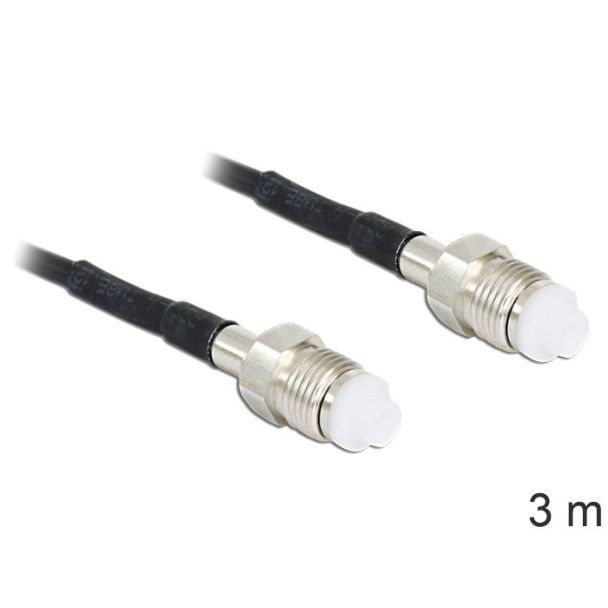 DeLOCK 88594 coaxial cable RG-174 3 m FME Black