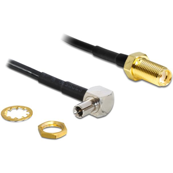 DeLOCK 88487 coaxial cable 1.45 m TS-9 SMA Black