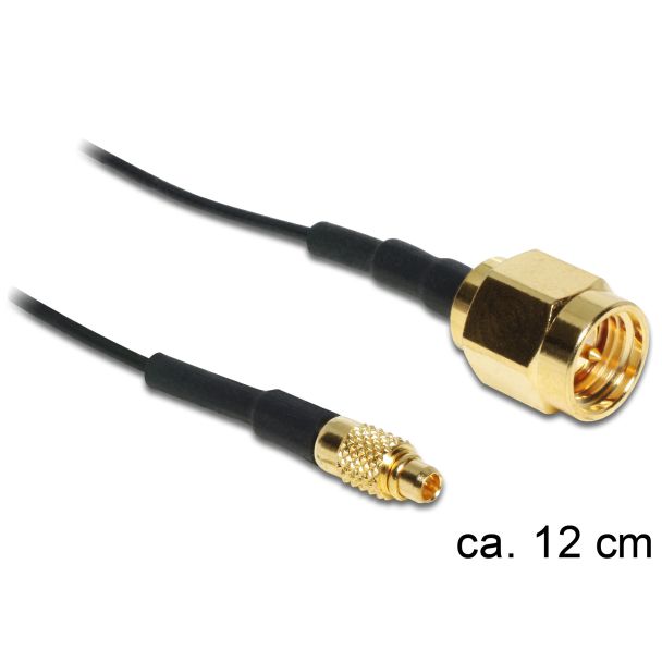 DeLOCK 88471 coaxial cable 0.12 m MMCX SMA Gold, Black