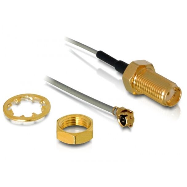 DeLOCK 88418 cavo di collegamento I-PEX M / SMA F Nero