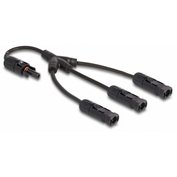 DeLOCK Cavo splitter solare DL4 1 x femmina per 3 x maschio 35 cm nero