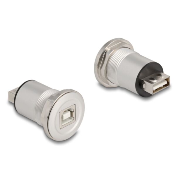 DeLOCK 88194 presa energia Type B + USB Type A Nero, Argento