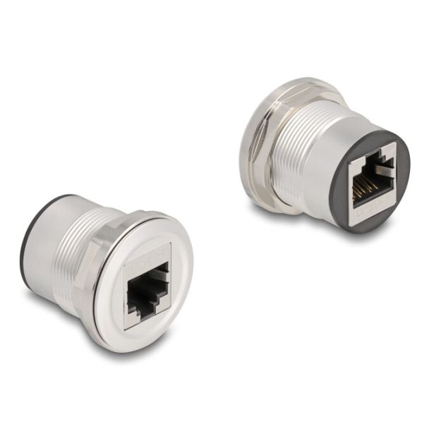 DeLOCK 88190 socket-outlet 2 x RJ-45 Black, Silver