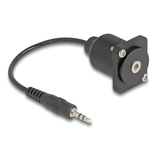 DeLOCK Cavo Tipo-D da 3,5 mm a 3 pin jack stereo maschio per femmina nero da 20 cm