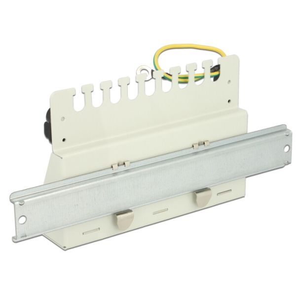 DeLOCK Supporto per Patch Panel da tavolo per guida DIN con viti di fissaggio M4 2 pz.