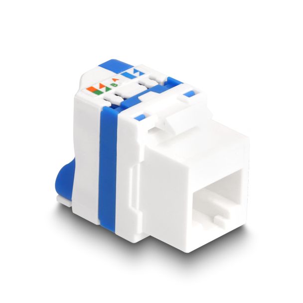 DeLOCK Modulo Keystone RJ45 femmina per LSA Cat.6A senza fili con blocco a rotazione blu