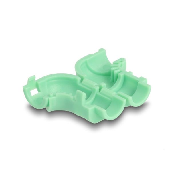 DeLOCK Cable Clips for Angling 8 pieces green