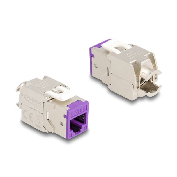 DeLOCK Modulo Keystone RJ45 femmina a LSA Cat.6A non richiede attrezzi viola set da 10 pezzi