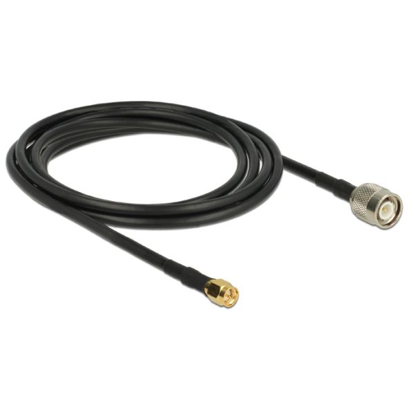DeLOCK 89506 cavo coassiale CFD200 2,5 m Connettore TNC SMA Nero