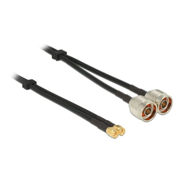 DeLOCK 89468 cavo coassiale RG-58 10 m 2 x N plug 2 x SMA plug Nero