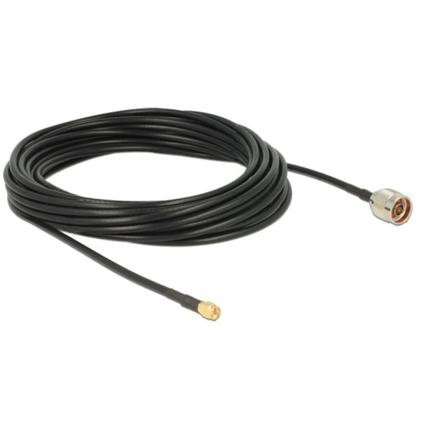 DeLOCK 89466 cavo coassiale RG-58 10 m N plug SMA plug Nero