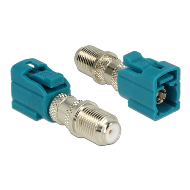DeLOCK 89464 adattatore per inversione del genere dei cavi FAKRA Z F Blu, Argento