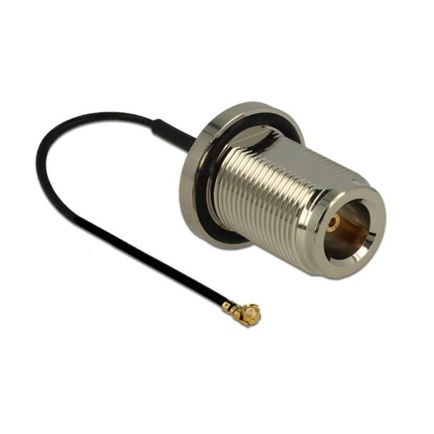 DeLOCK 0.13m N/MHF U.FL cavo coassiale RF 1.37 0,13 m MHF/U.FL Nero, Argento