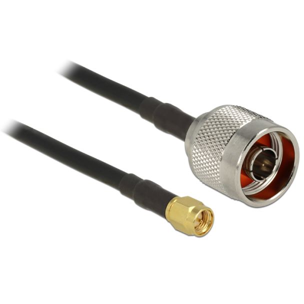 DeLOCK 5m CFD200 cavo coassiale SMA Nero