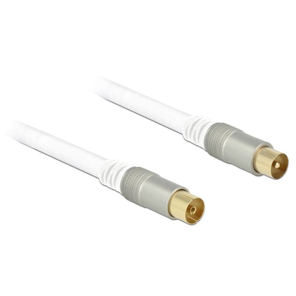DeLOCK IEC - IEC, 1 m coaxial cable RG-6/U White