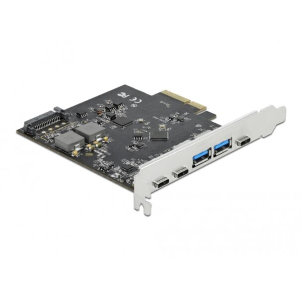 DeLOCK Scheda PCI Express x4 per 3 x USB Type-C + 2 x USB Tipo-A - SuperSpeed USB 10 Gbps