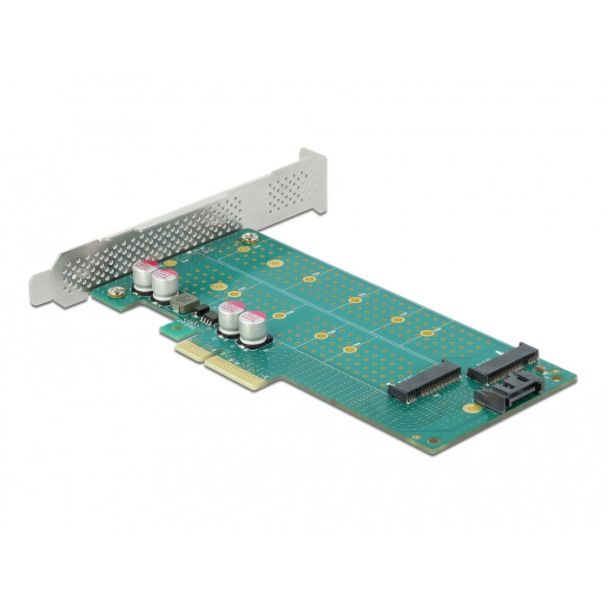 DeLOCK Scheda PCI Express x4 per 1 x M.2 chiave B + 1 x NVMe M.2 chiave M - Fattore di forma a basso profilo